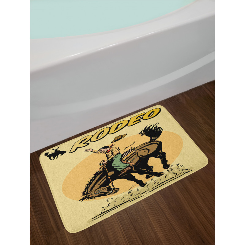 Wild Horse Rodeo Cowboy Bath Mat