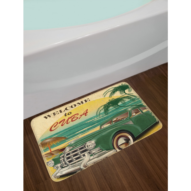 Cuba Beach Ocean Palm Bath Mat