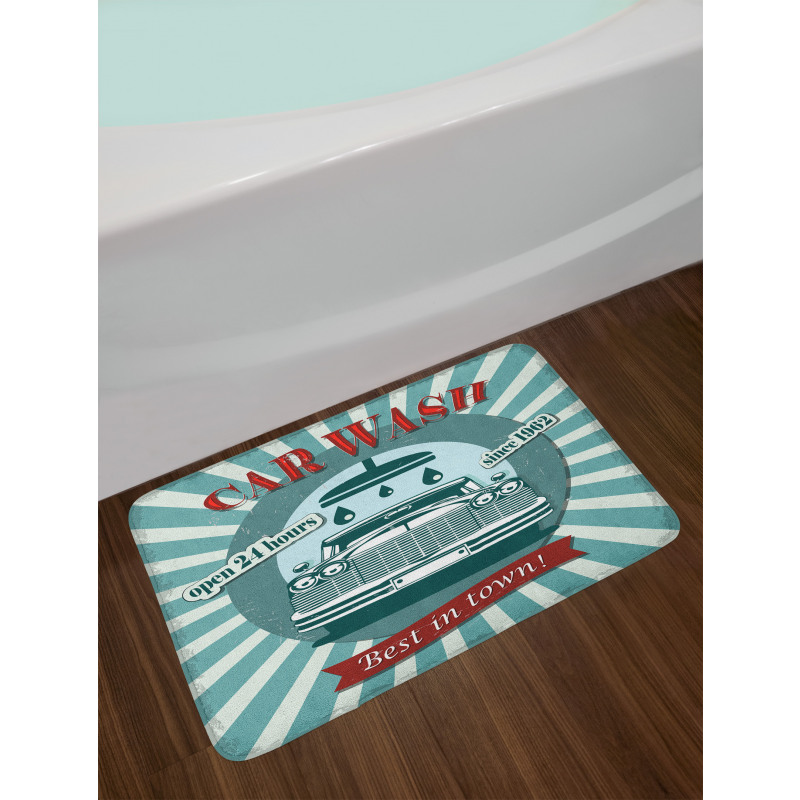 Car Wash Sign Commercial Bath Mat