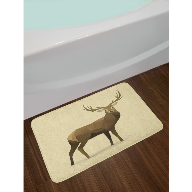 Geometric Deer Elk Graphic Bath Mat