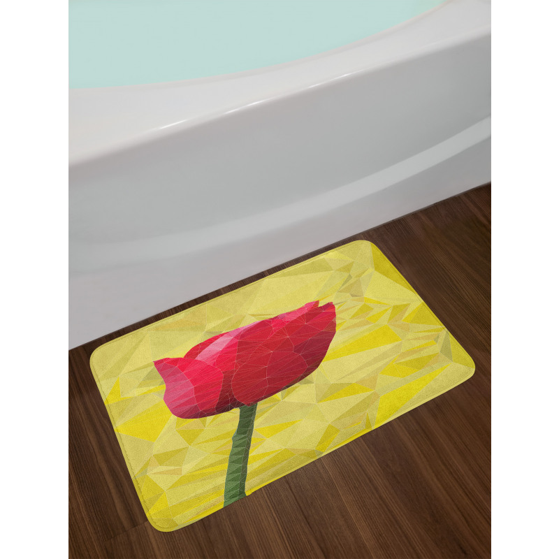 Geometric  Blooming Tulip Bath Mat