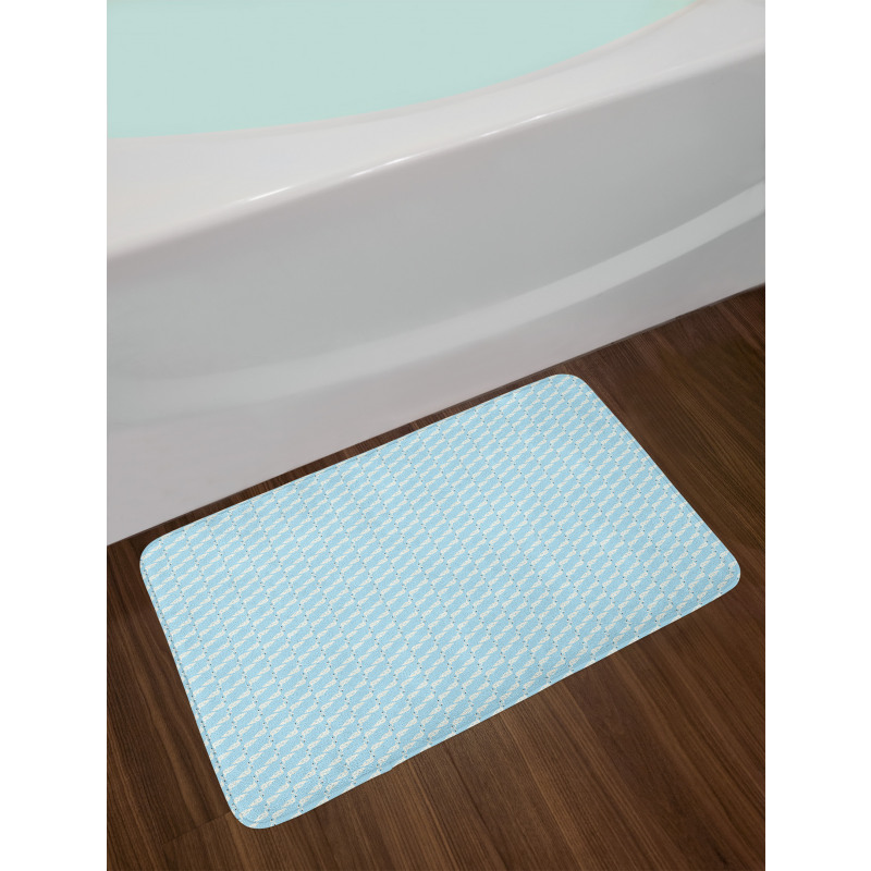 Minimal Abstract Floral Birds Bath Mat