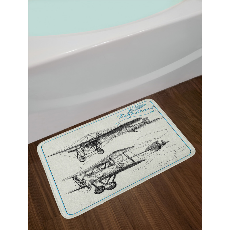 Aircraft Jets in Sky Bath Mat