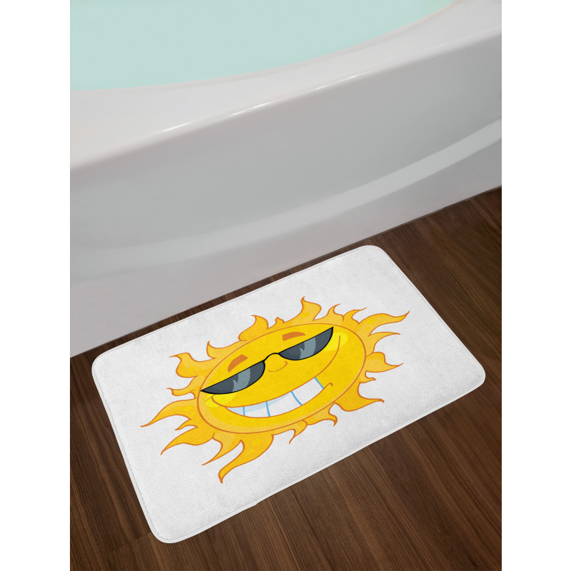 Cheerful Sun Smiling Bath Mat