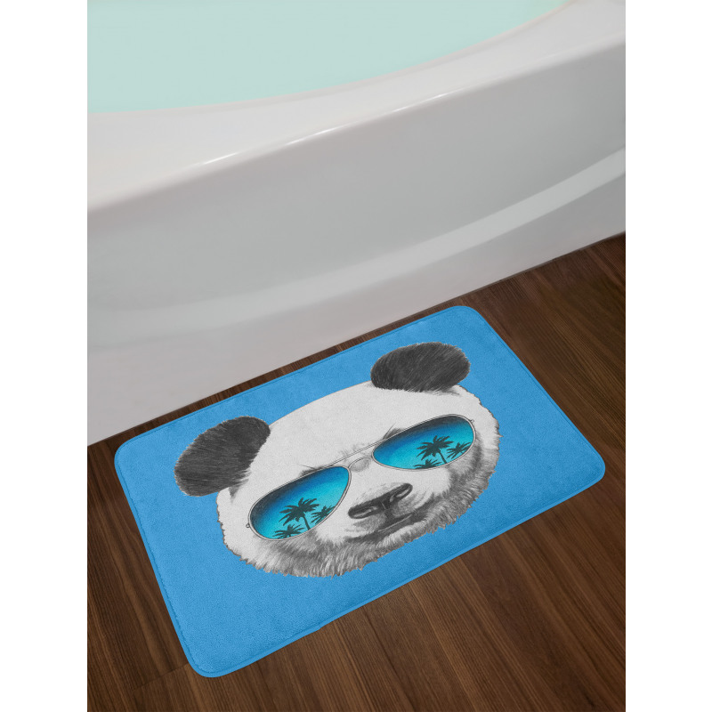 Single Cool Panda Face Bath Mat