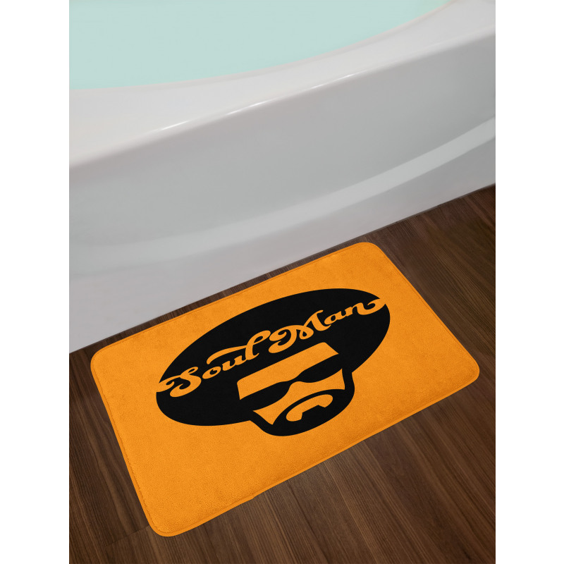 Retro Jazz Male in an Afro Bath Mat