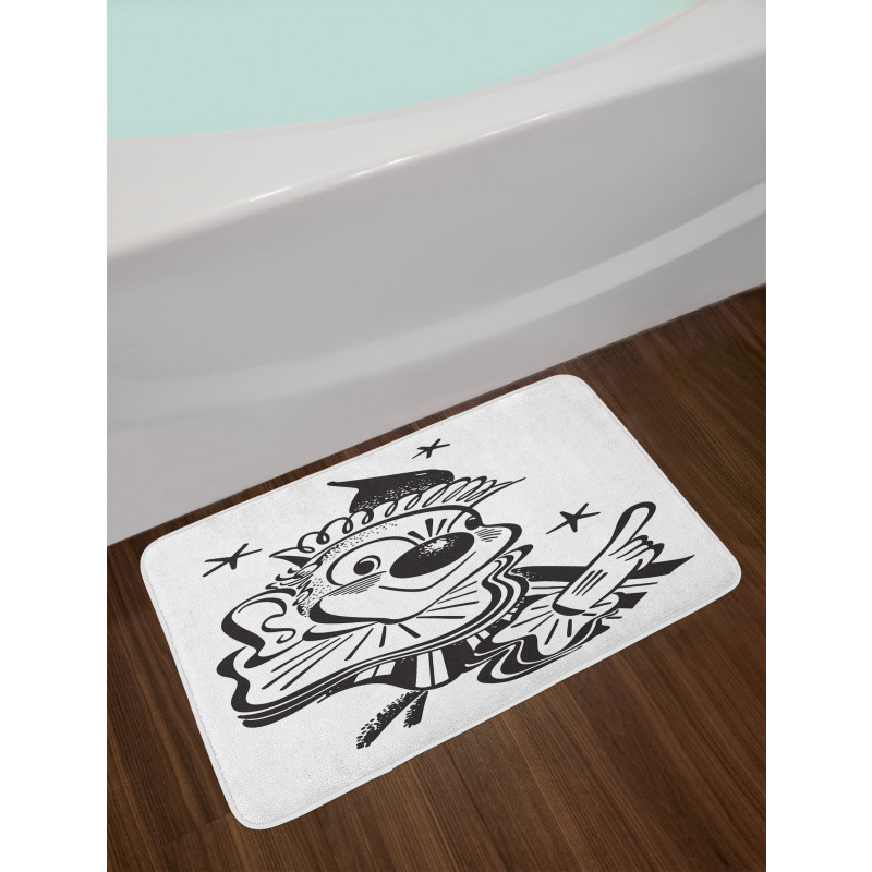 Whimsical Clown Portrait Bath Mat