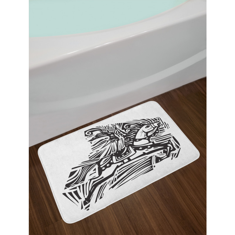 Performer Riding a Horse Bath Mat