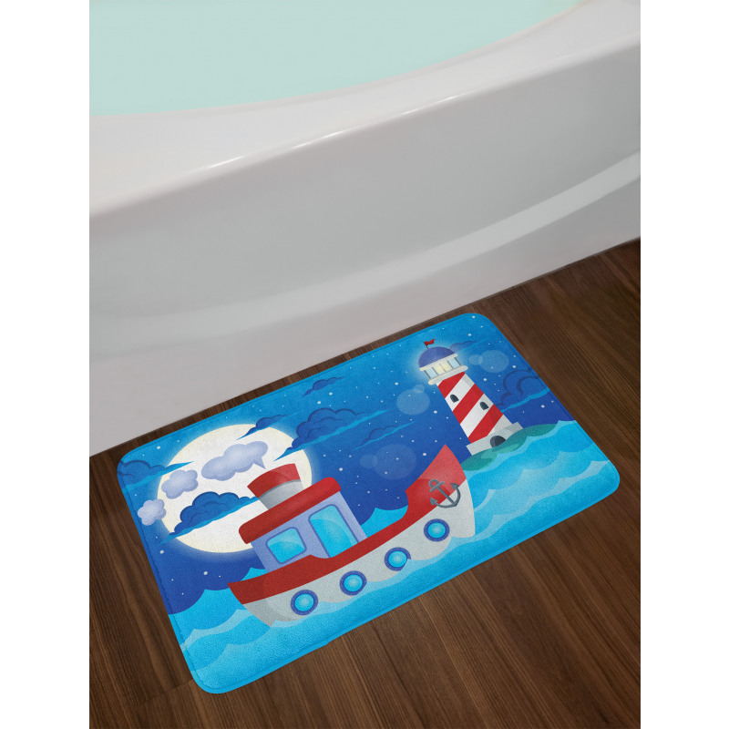 Nursery Ship Lighthouse Bath Mat