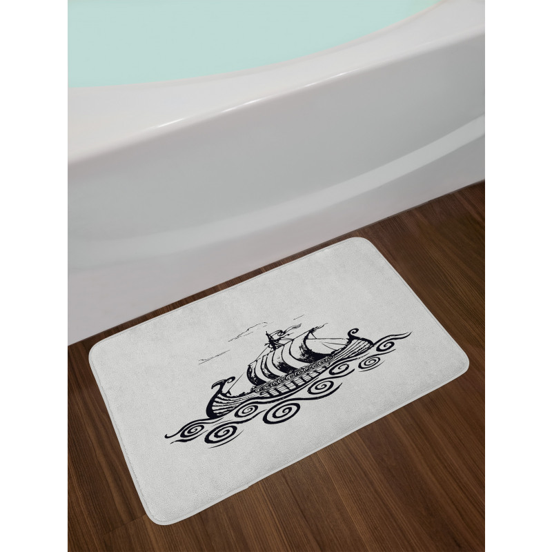 Ship with Whirlpool Waves Bath Mat