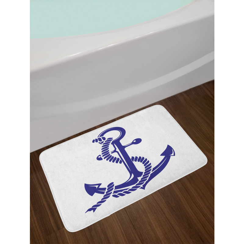 Nautical Rope and Anchor Bath Mat