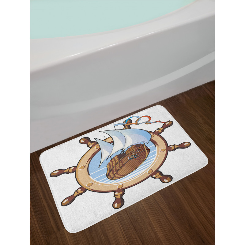 Ships Wheel Sailing Bath Mat