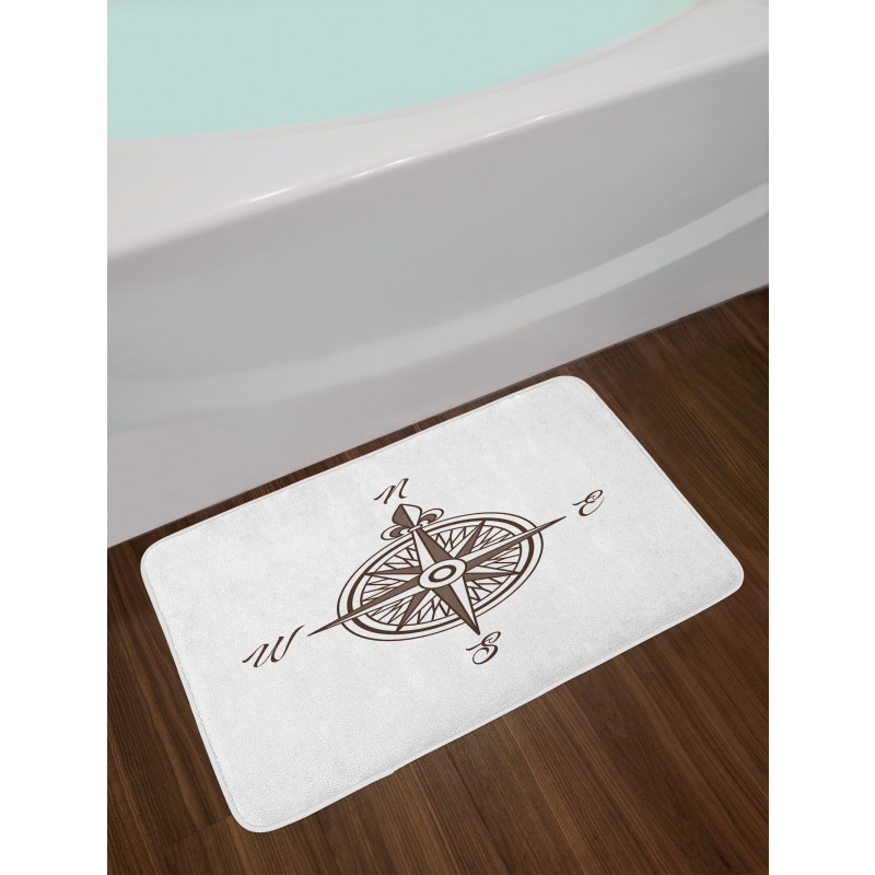 Simple Retro Windrose Art Bath Mat