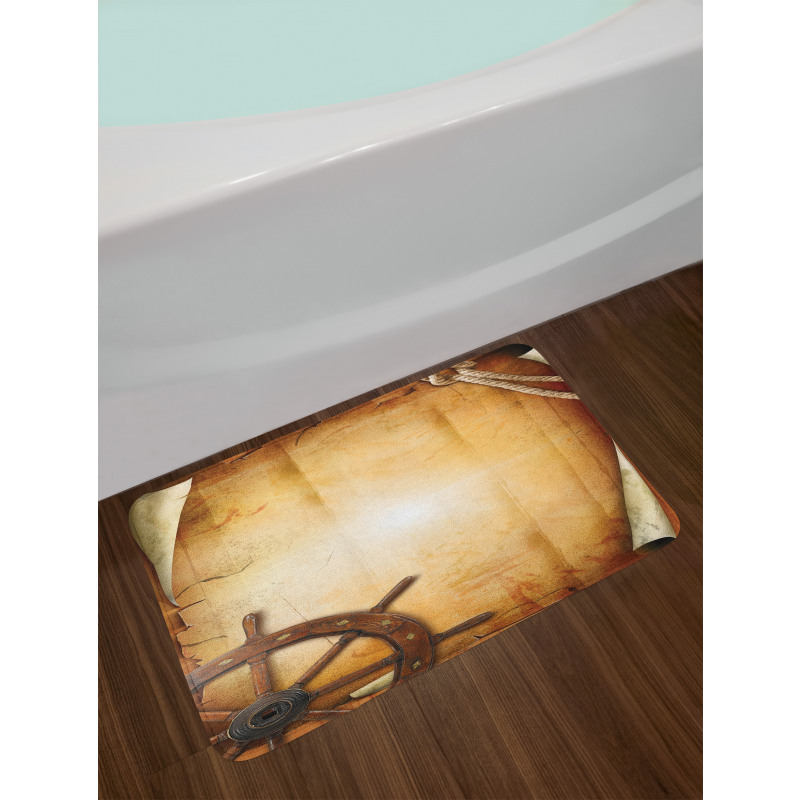 Old Paper Effect Wheel Bath Mat