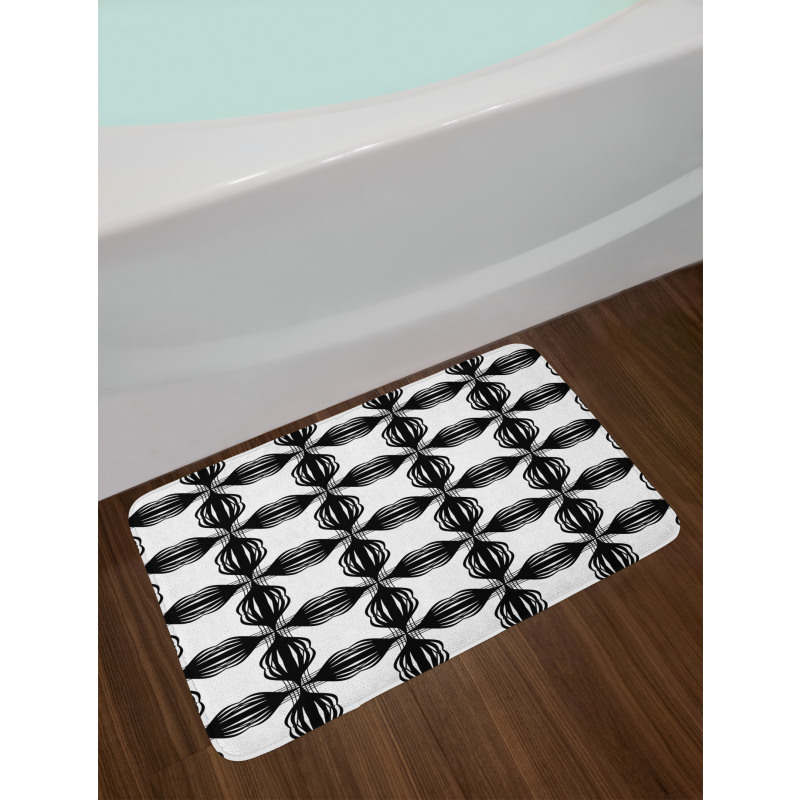 Monochrome Abstract Items Bath Mat