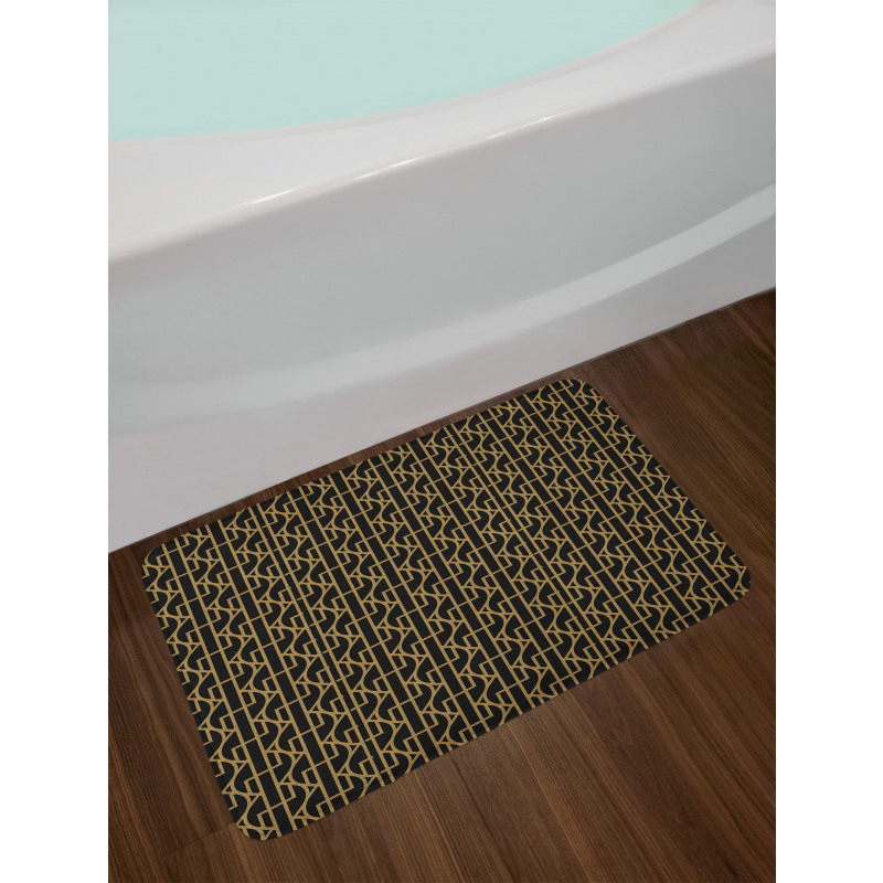 Zigzags Streaks Graphic Bath Mat