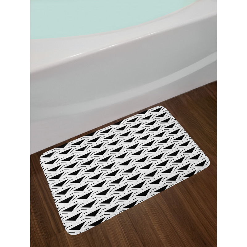 Modern Abstract Triangles Bath Mat