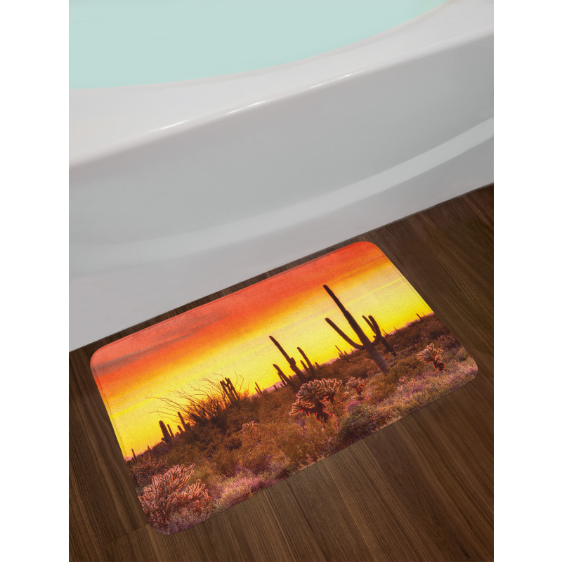 Cactus and Weeds Land Bath Mat