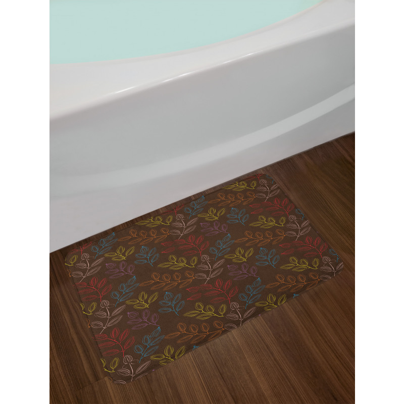 Colorful Branches with Buds Bath Mat