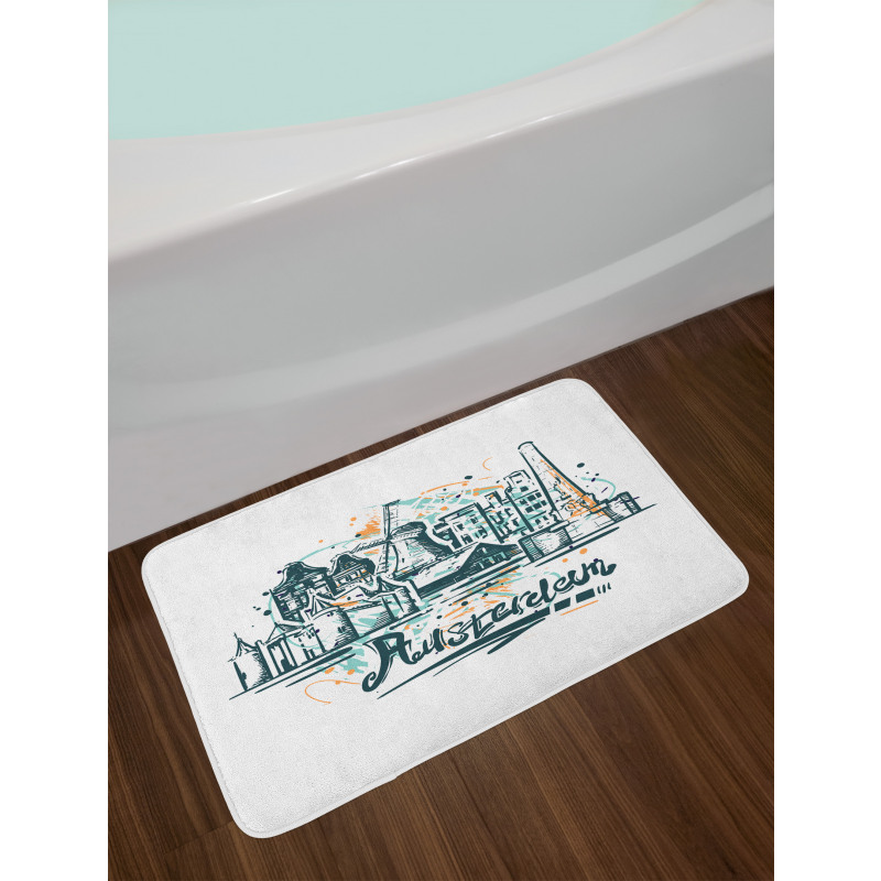 City Scenery Painting Bath Mat