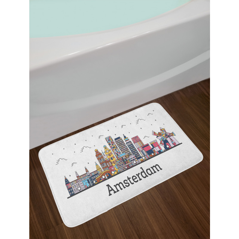 Netherlands Cityscape Bath Mat