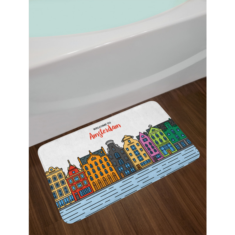 Colorful Graphic Street Bath Mat