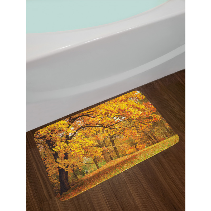 Fall Pale Maple Trees Bath Mat