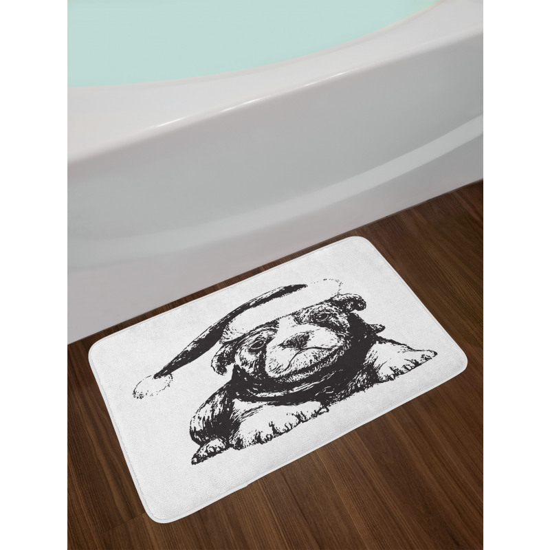 Monochrome Christmas Theme Bath Mat