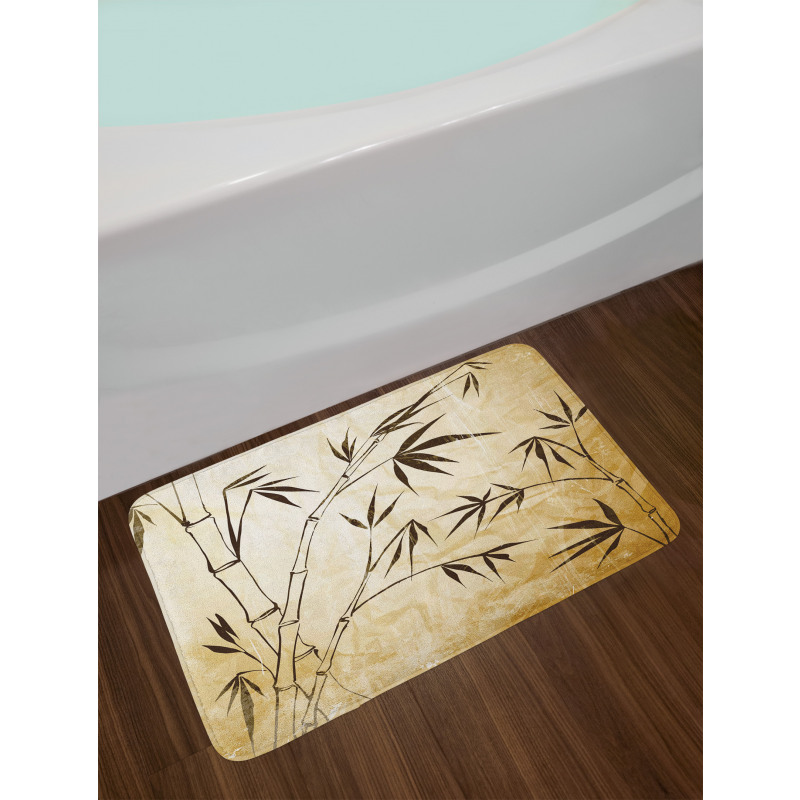 Gradient Bamboo Leaves Bath Mat