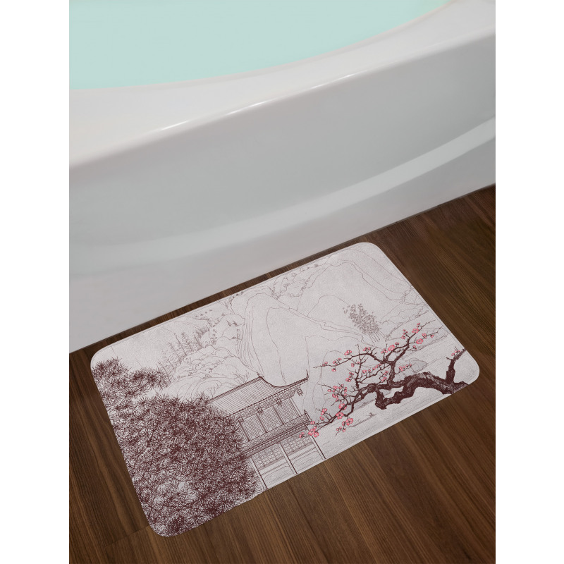 Sakura Trees and Mountain Bath Mat