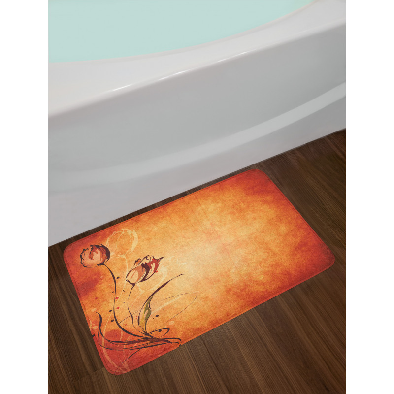 Vintage Style Rose Bloom Bath Mat