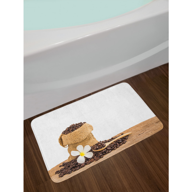 Spoon Flower and Burlap Sack Bath Mat