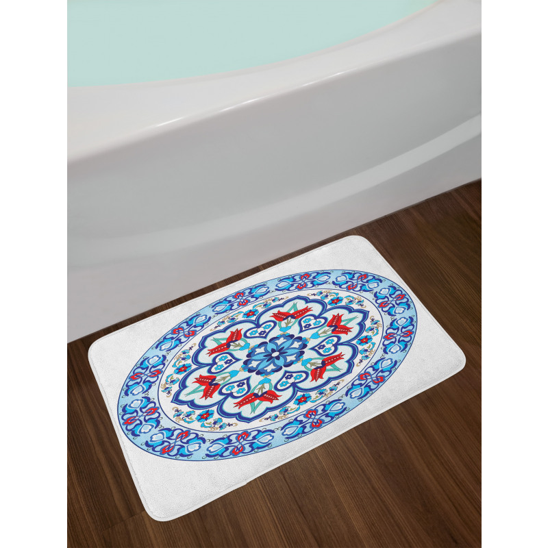 European Floral Tulips Bath Mat