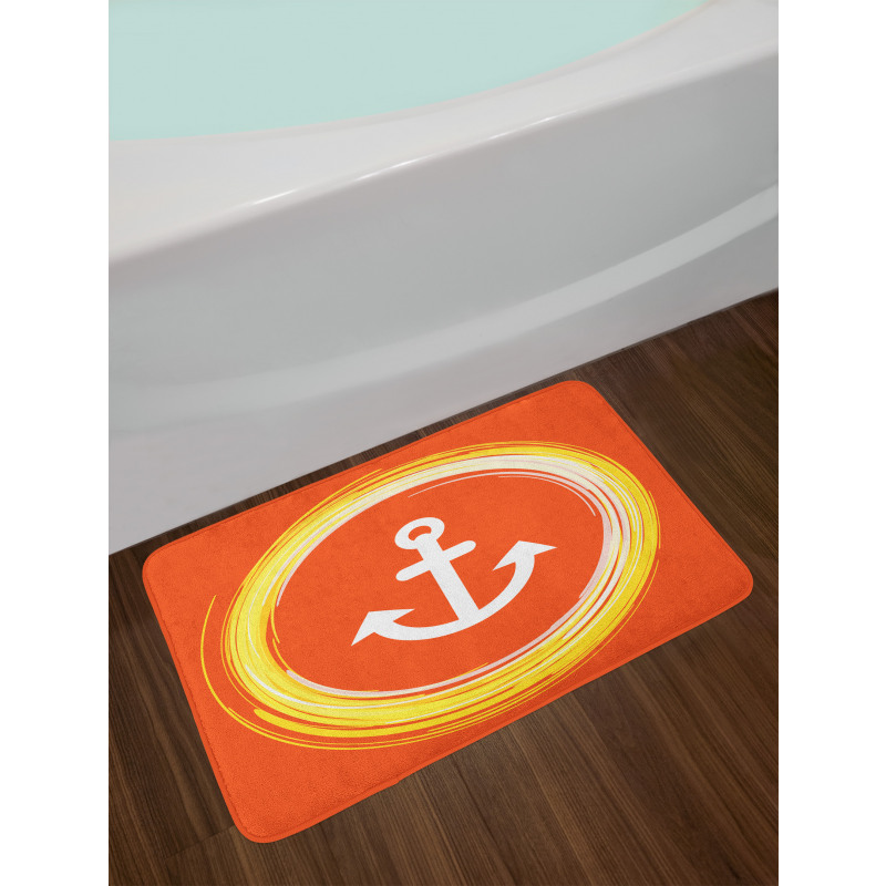 Anchor Image in Circle Bath Mat