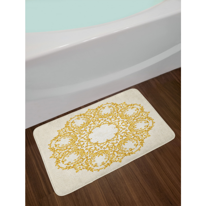 Floral Baroque Round Bath Mat