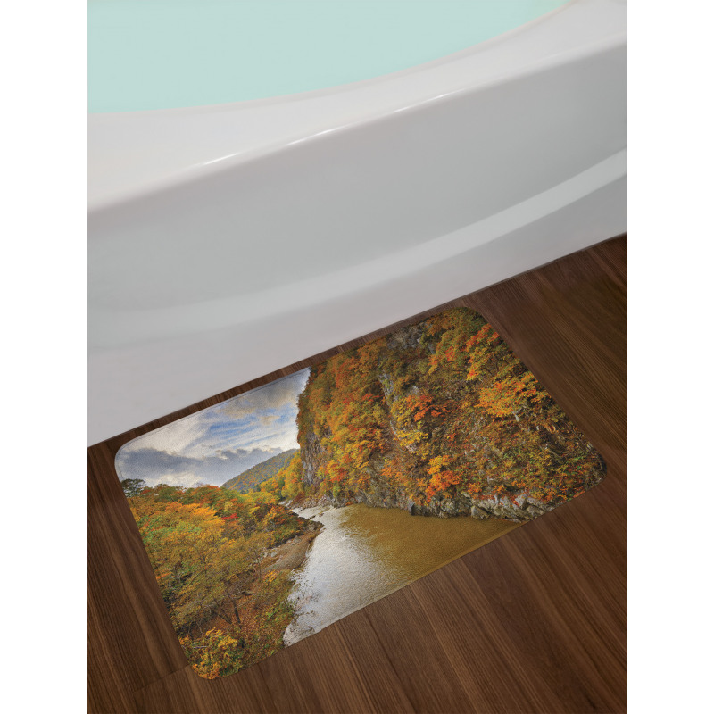 River Autumn Colors Bath Mat