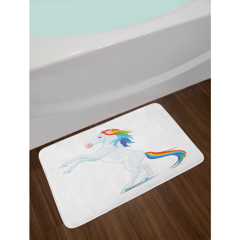 Reared up Horse Rainbow Mane Bath Mat