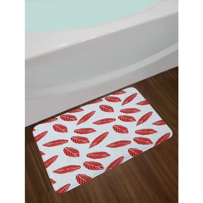 Modern Abstract Leaf Motif Bath Mat