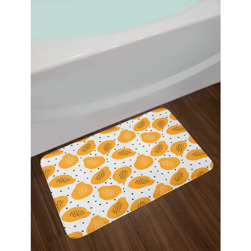 Papaya and Seeds Art Bath Mat