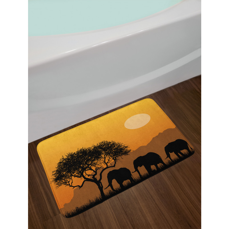 African Silhouette Nature Bath Mat