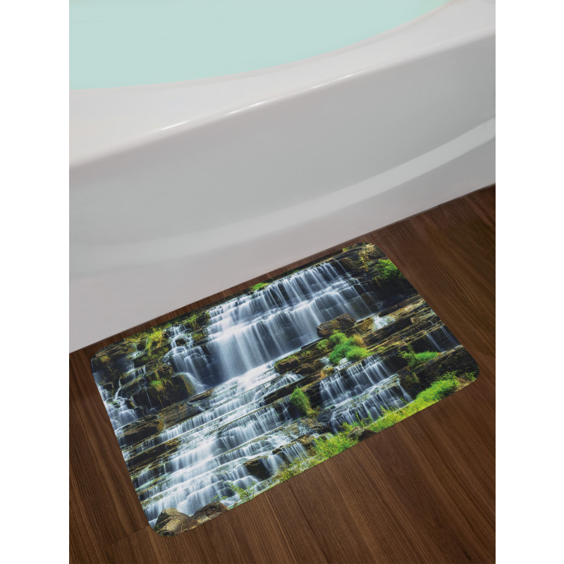 Waterfall Jungle Rural Bath Mat