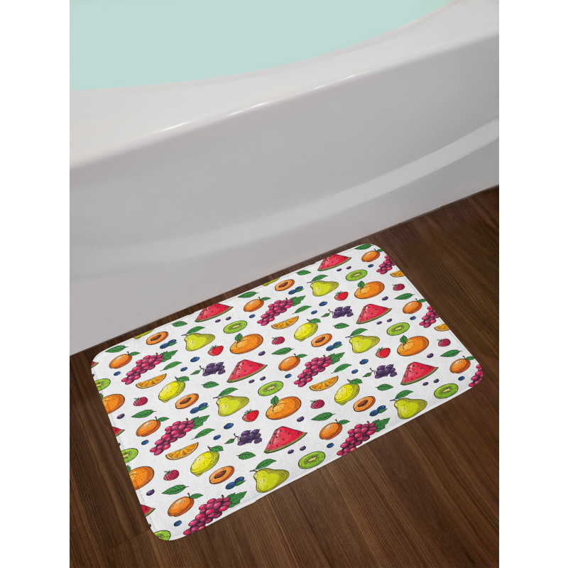 Grapes Kiwi Orange Lemon Bath Mat