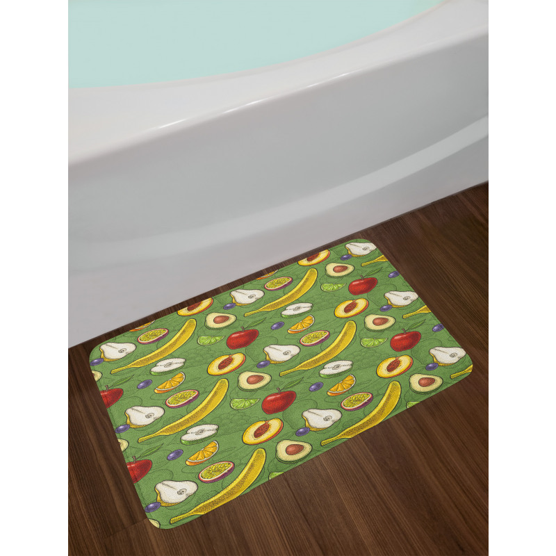 Avocado Apples Banana Lime Bath Mat