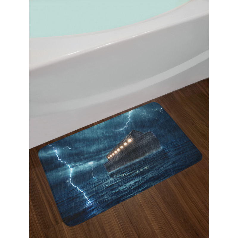 Old Wood Boat Dramatic Bath Mat