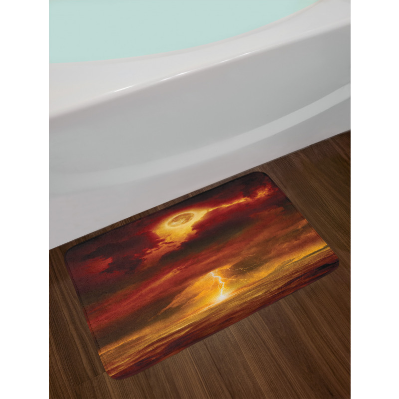 Storm Full Moon Beams Bath Mat