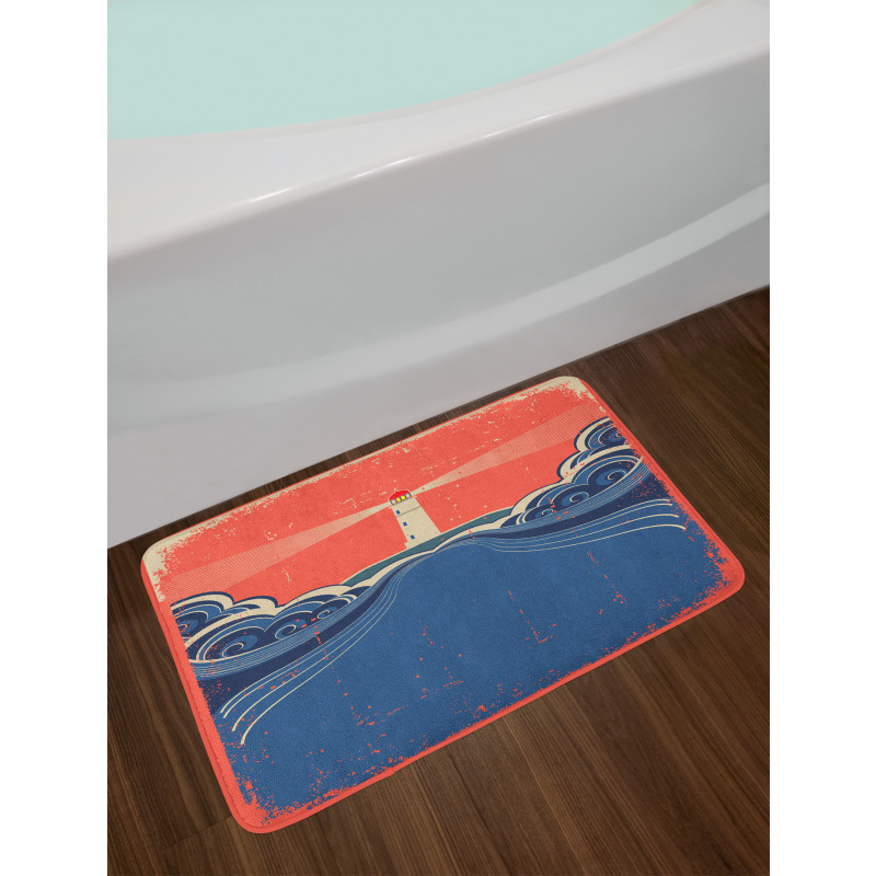 Lighthouse Waves Sea Bath Mat