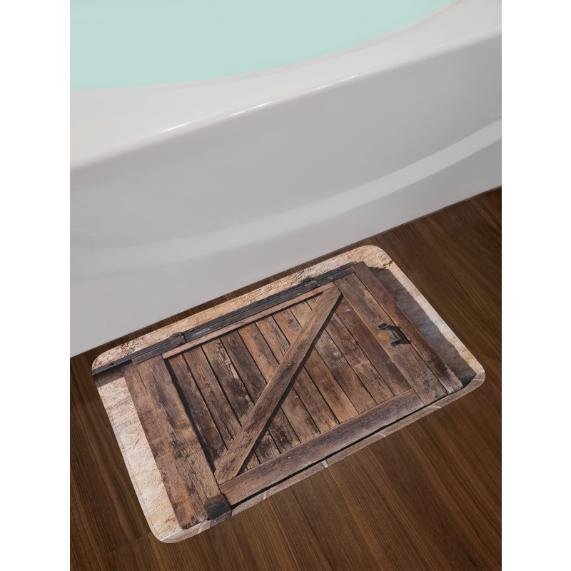 Aged Door Vintage Rural Bath Mat