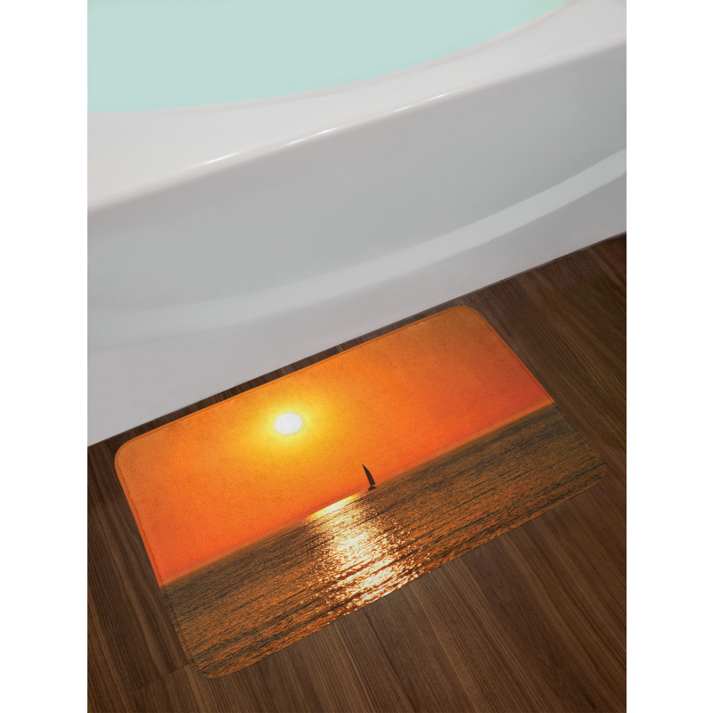 Sailboat Sea Sunrise Bath Mat