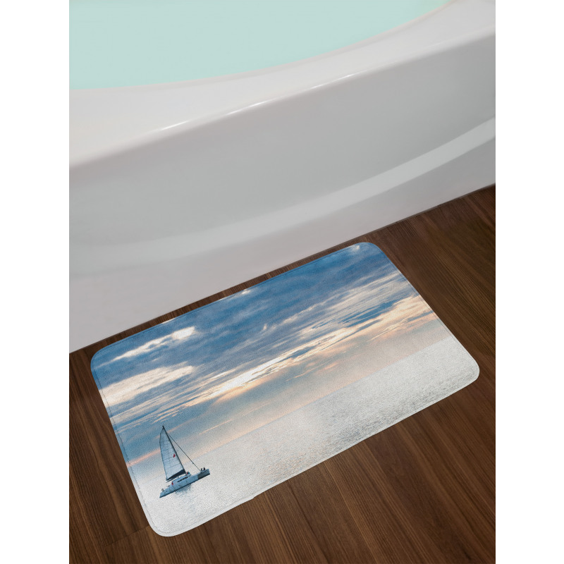 Sailing Yacht Sunset Bath Mat