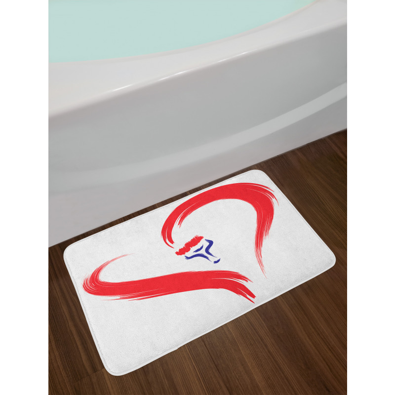 Brush Drawing Heart Sign Bath Mat